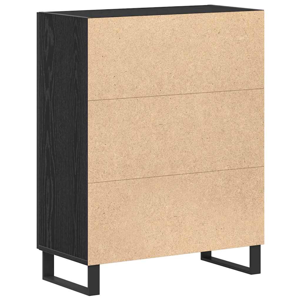 vidaXL Sideboard Black Oak 69.5 x 34 x 90 cm Engineered Wood