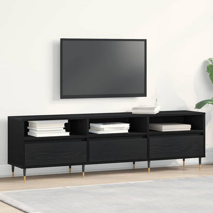 vidaXL TV Cabinet 150 x 30 x 44.5 cm Black Oak Engineered Wood