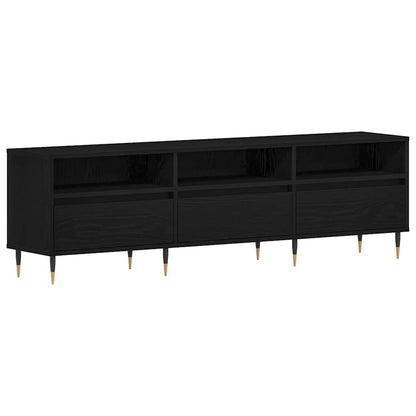 vidaXL TV Cabinet 150 x 30 x 44.5 cm Black Oak Engineered Wood