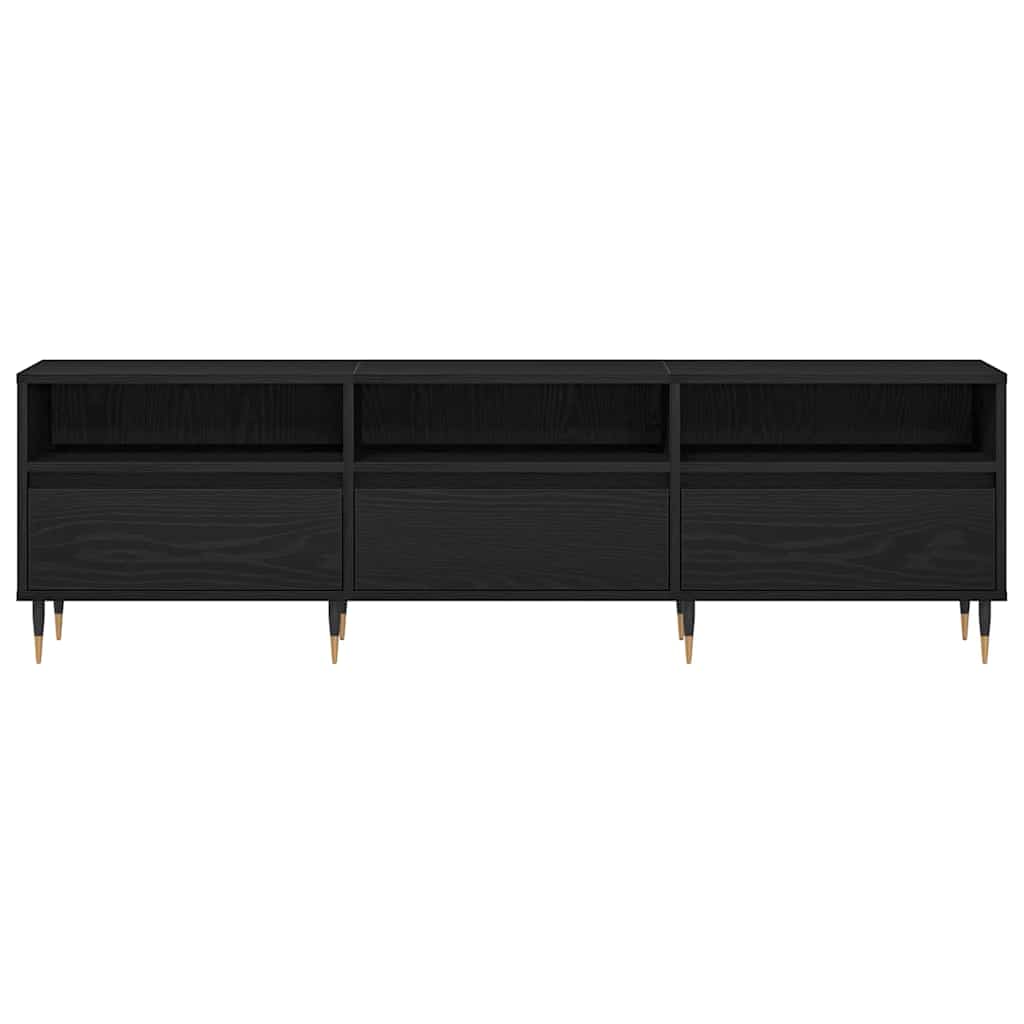 vidaXL TV Cabinet Black Oak 150 x 30 x 44.5 cm Engineered Wood