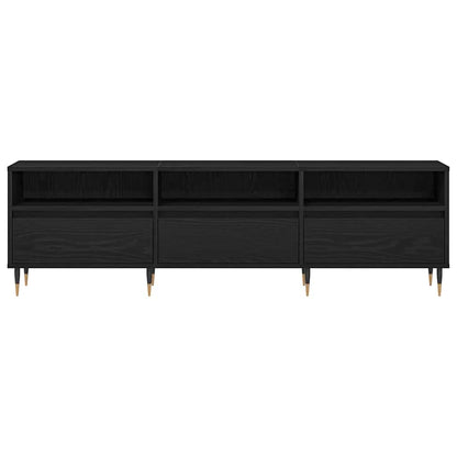 vidaXL TV Cabinet Black Oak 150 x 30 x 44.5 cm Engineered Wood