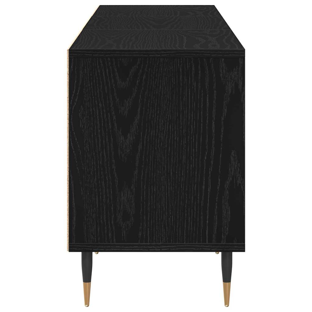 vidaXL TV Cabinet Black Oak 150 x 30 x 44.5 cm Engineered Wood
