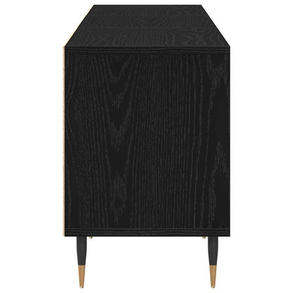 vidaXL TV Cabinet Black Oak 150 x 30 x 44.5 cm Engineered Wood
