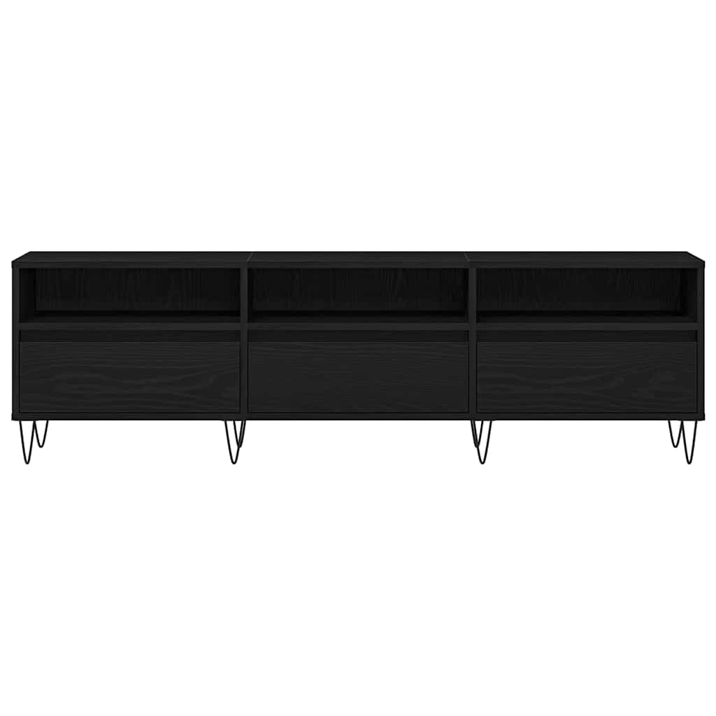 vidaXL TV Cabinet Black Oak 150 x 30 x 44.5 cm Engineered Wood