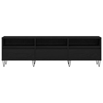 vidaXL TV Cabinet Black Oak 150 x 30 x 44.5 cm Engineered Wood