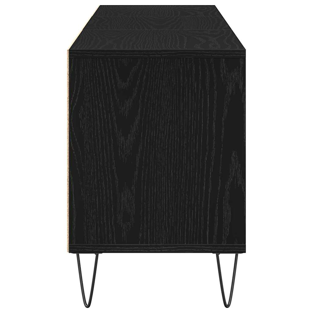 vidaXL TV Cabinet Black Oak 150 x 30 x 44.5 cm Engineered Wood