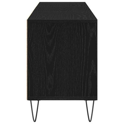 vidaXL TV Cabinet Black Oak 150 x 30 x 44.5 cm Engineered Wood