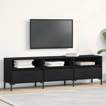 vidaXL TV Cabinet 150 x 30 x 44.5 cm Black Oak Engineered Wood