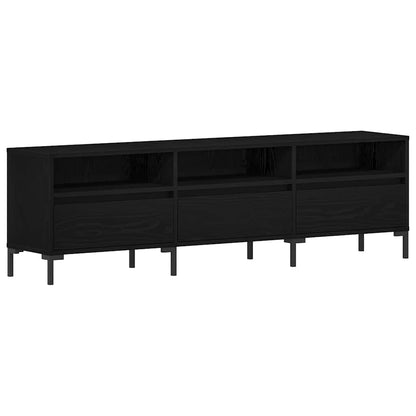 vidaXL TV Cabinet 150 x 30 x 44.5 cm Black Oak Engineered Wood
