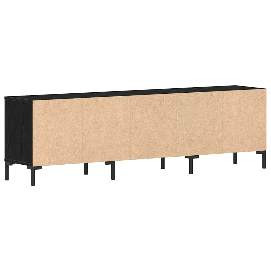vidaXL TV Cabinet Black Oak 150 x 30 x 44.5 cm Engineered Wood