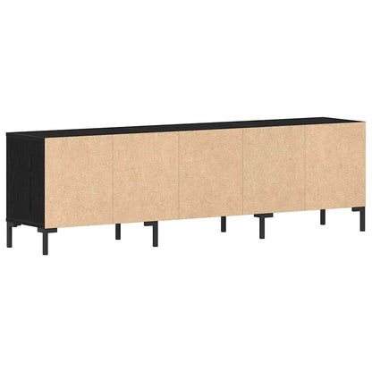 vidaXL TV Cabinet Black Oak 150 x 30 x 44.5 cm Engineered Wood