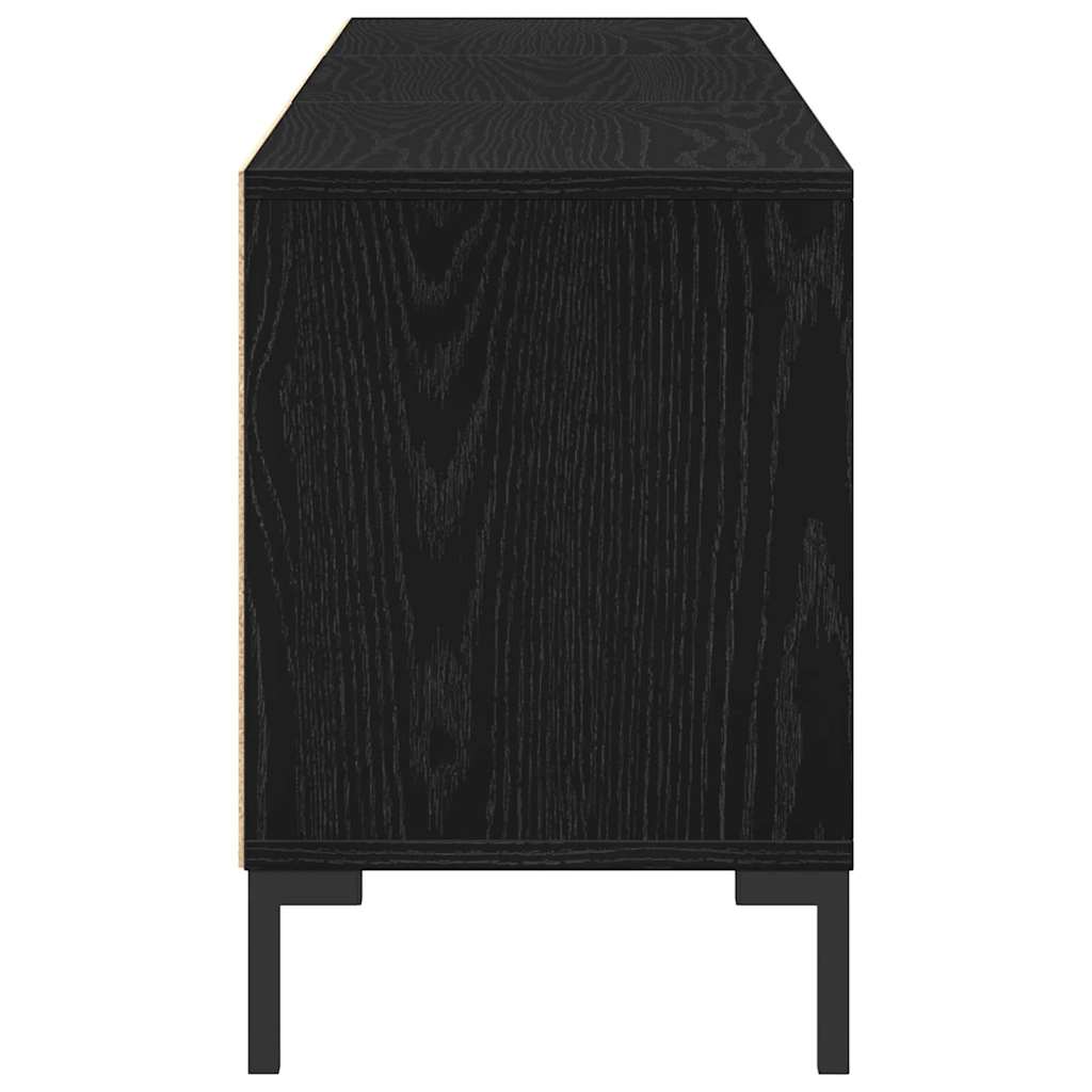 vidaXL TV Cabinet 150 x 30 x 44.5 cm Black Oak Engineered Wood