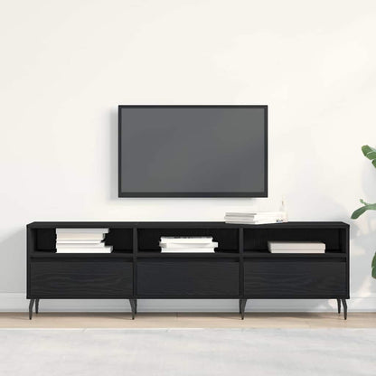 vidaXL TV Cabinet 150 x 30 x 44.5 cm Black Oak Engineered Wood