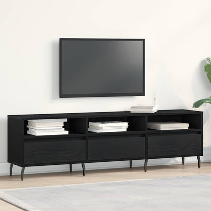 vidaXL TV Cabinet 150 x 30 x 44.5 cm Black Oak Engineered Wood