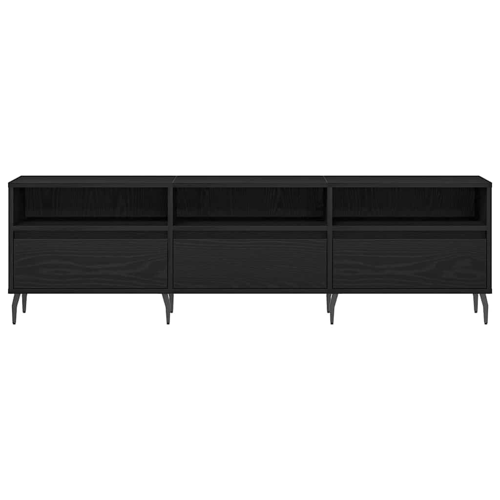 vidaXL TV Cabinet Black Oak 150 x 30 x 44.5 cm Engineered Wood