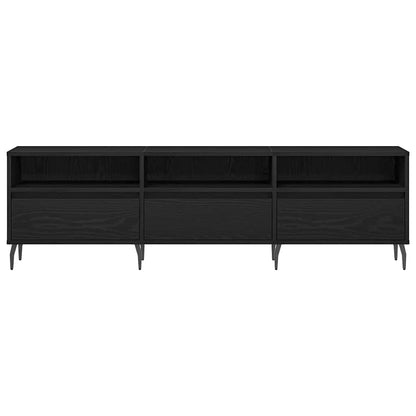 vidaXL TV Cabinet Black Oak 150 x 30 x 44.5 cm Engineered Wood