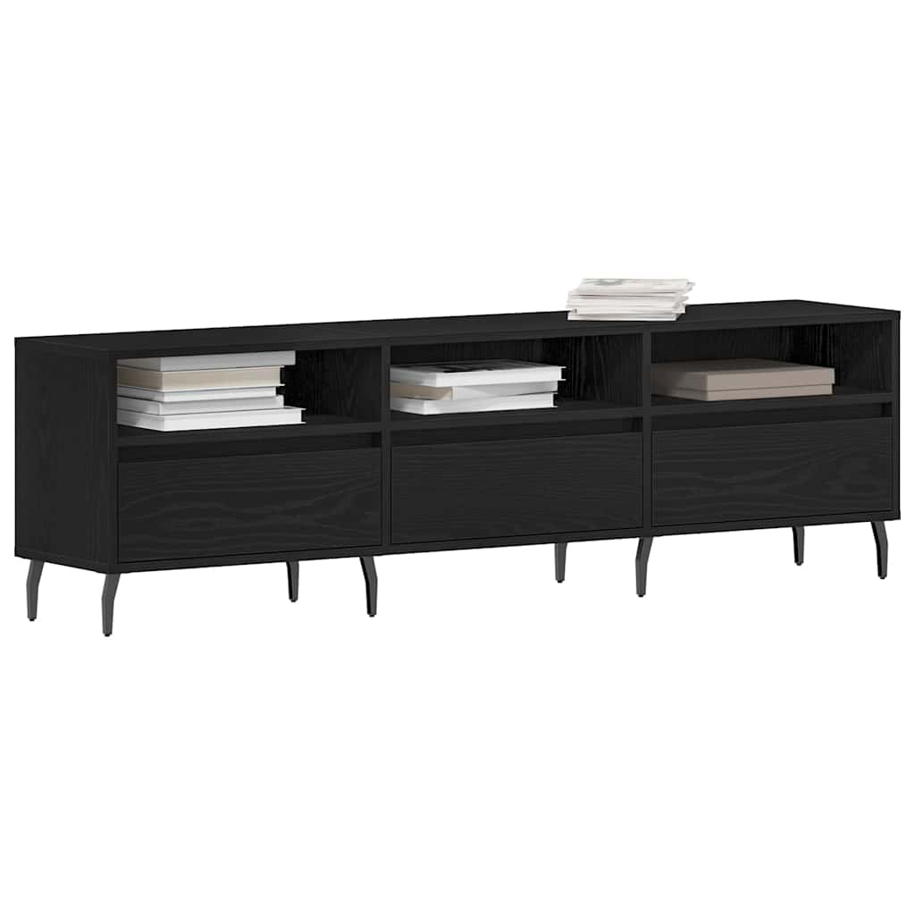 vidaXL TV Cabinet Black Oak 150 x 30 x 44.5 cm Engineered Wood