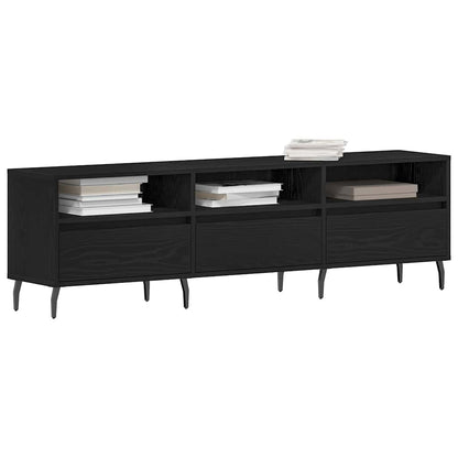 vidaXL TV Cabinet 150 x 30 x 44.5 cm Black Oak Engineered Wood
