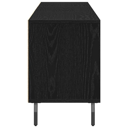 vidaXL TV Cabinet Black Oak 150 x 30 x 44.5 cm Engineered Wood