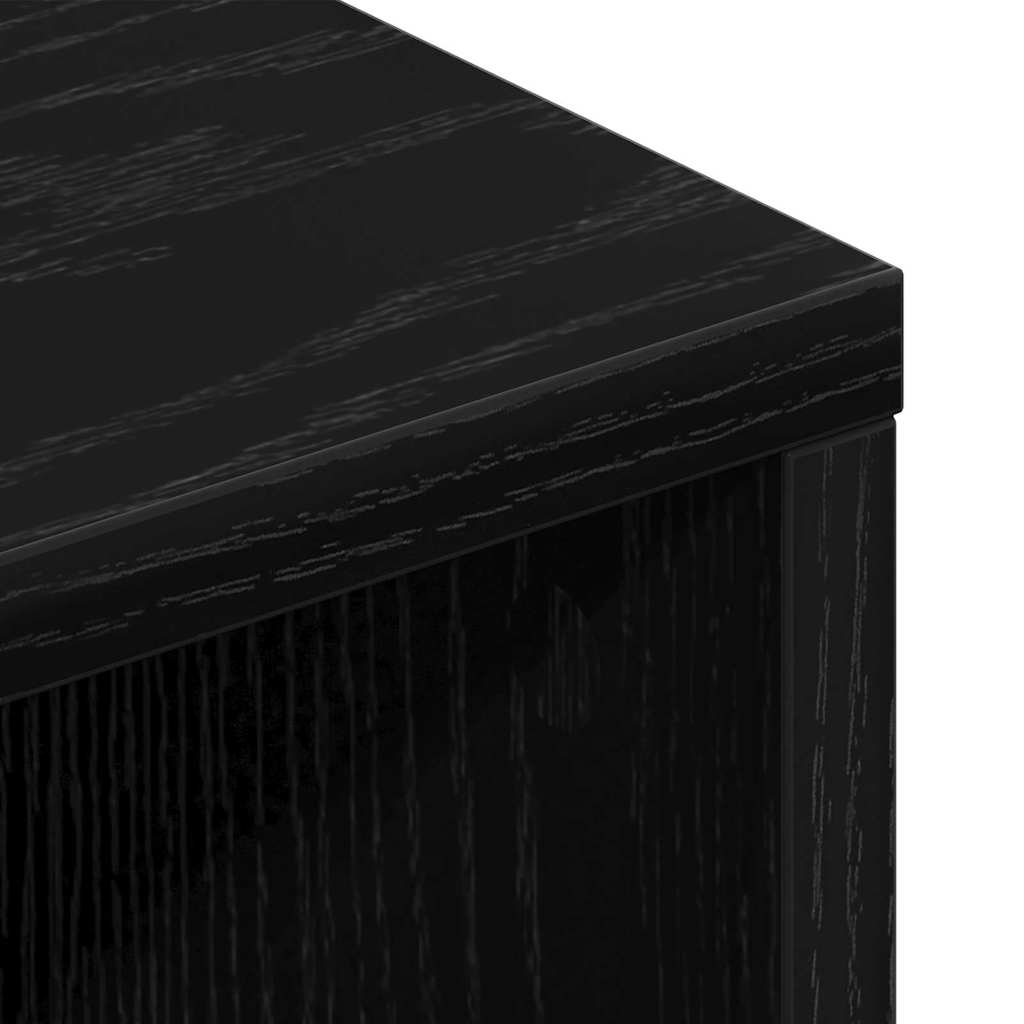 vidaXL TV Cabinet Black Oak 150 x 30 x 44.5 cm Engineered Wood