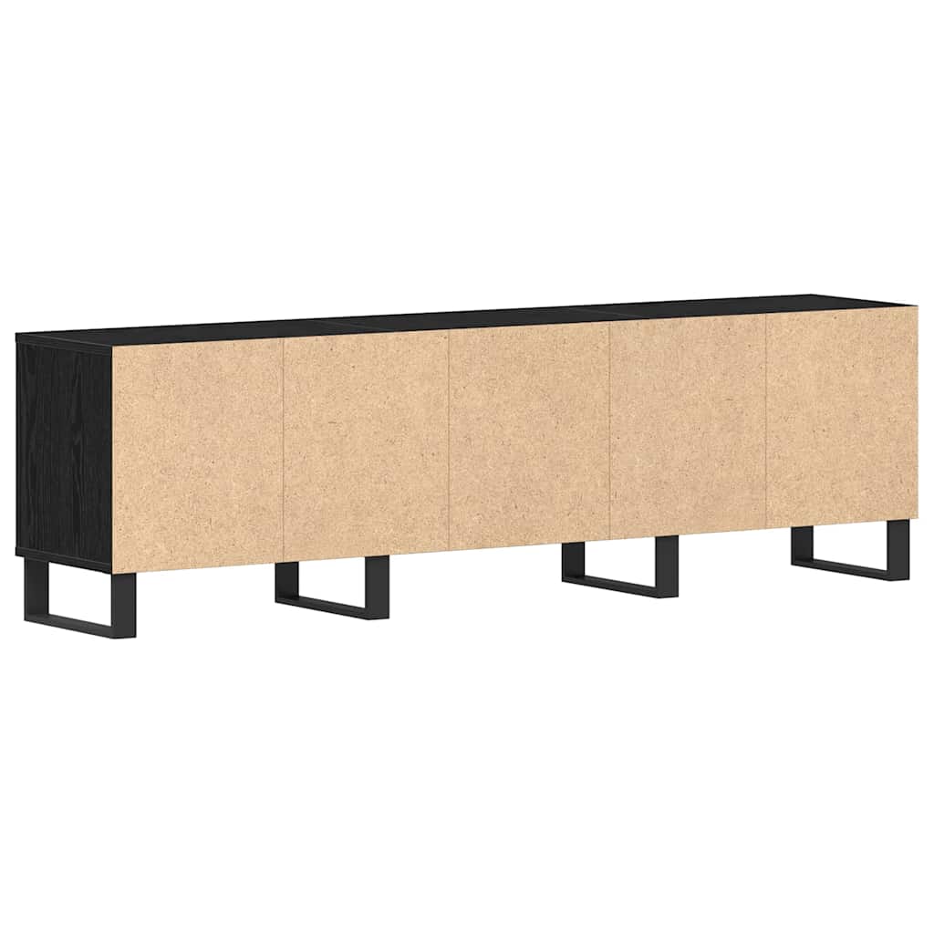vidaXL TV Cabinet Black Oak 150 x 30 x 44.5 cm Engineered Wood