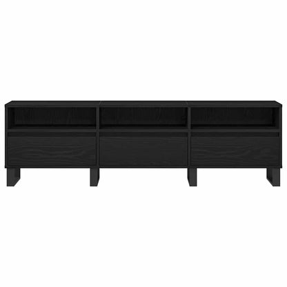 vidaXL TV Cabinet Black Oak 150 x 30 x 44.5 cm Engineered Wood
