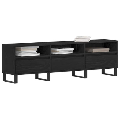 vidaXL TV Cabinet Black Oak 150 x 30 x 44.5 cm Engineered Wood