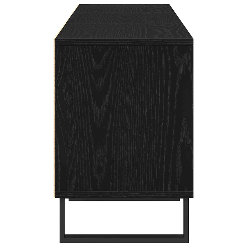 vidaXL TV Cabinet Black Oak 150 x 30 x 44.5 cm Engineered Wood