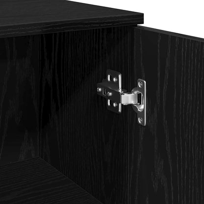 vidaXL Bathroom Cabinet Black Oak 30 x 30 x 190 cm Engineered Wood
