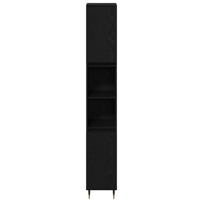 vidaXL Bathroom Cabinet Black Oak 30 x 30 x 190 cm Engineered Wood
