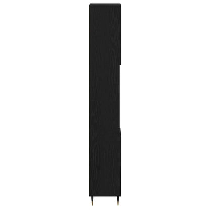 vidaXL Bathroom Cabinet Black Oak 30 x 30 x 190 cm Engineered Wood