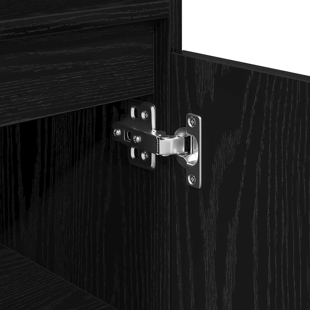 vidaXL Bathroom Cabinet Black Oak 30 x 30 x 100 cm Engineered Wood