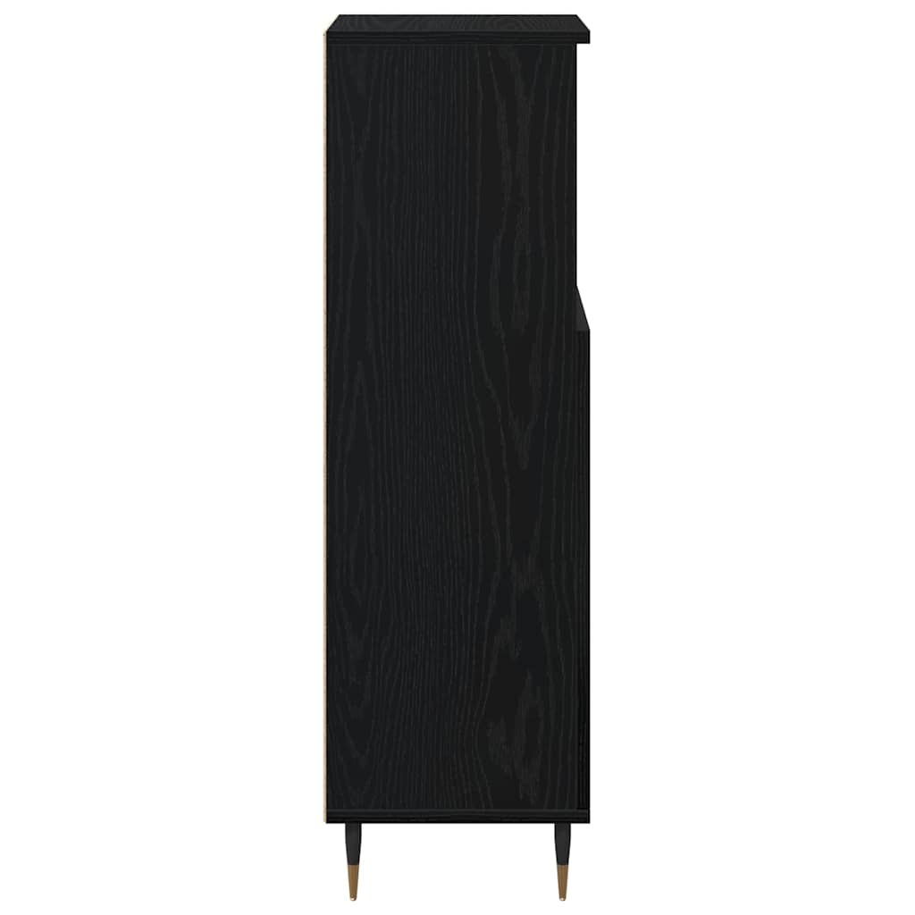 vidaXL Bathroom Cabinet Black Oak 30 x 30 x 100 cm Engineered Wood