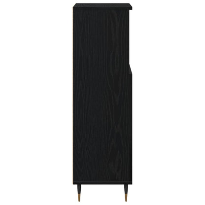 vidaXL Bathroom Cabinet Black Oak 30 x 30 x 100 cm Engineered Wood