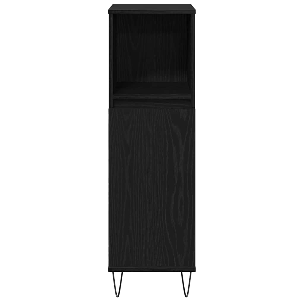 vidaXL Bathroom Cabinet Black Oak 30 x 30 x 100 cm Engineered Wood