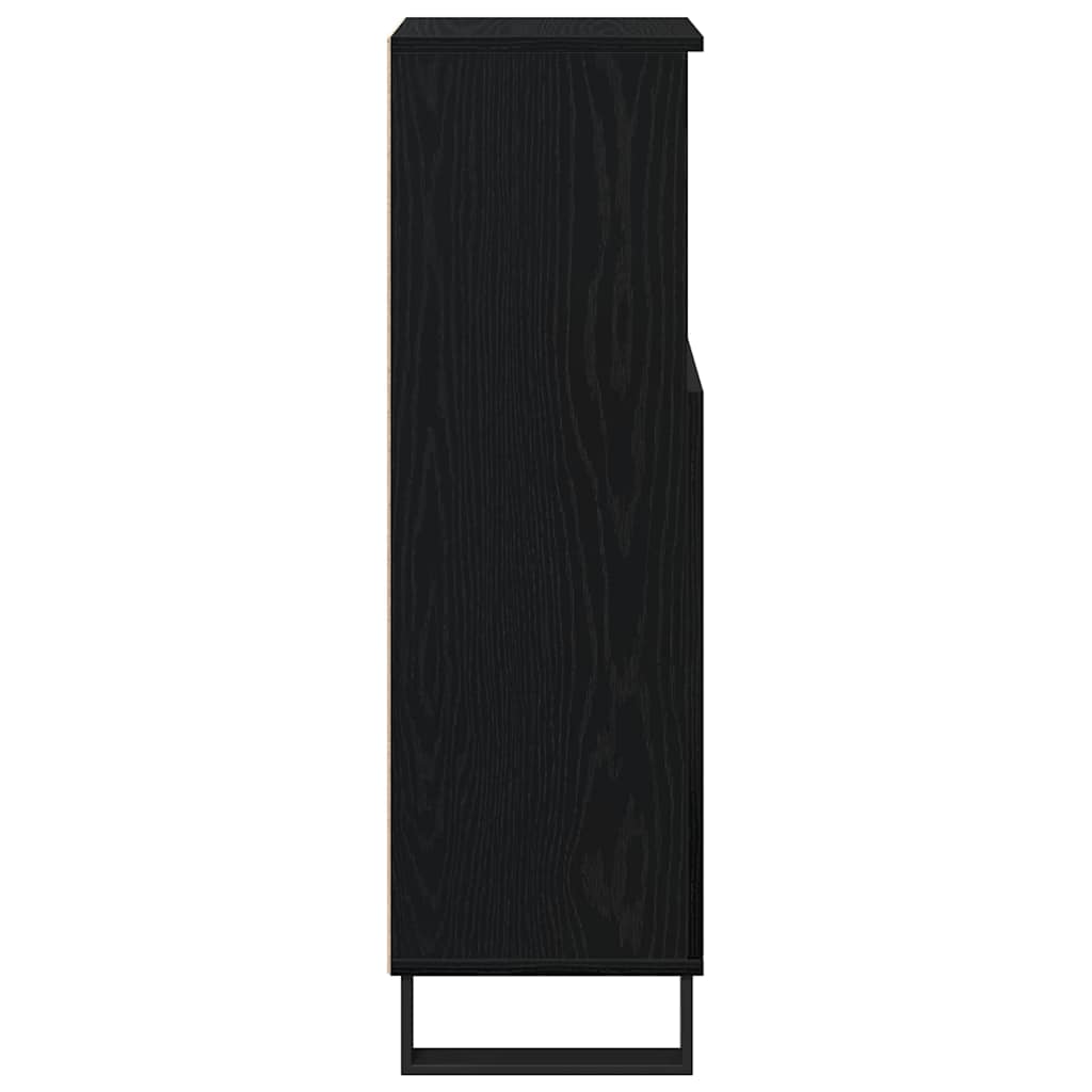 vidaXL Bathroom Cabinet Black Oak 30 x 30 x 100 cm Engineered Wood