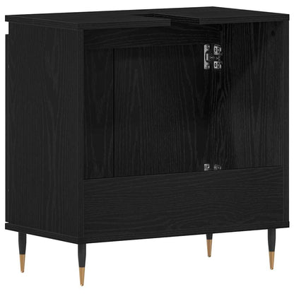 vidaXL Bathroom Sink Cabinet Black Oak 58 x 33 x 60 cm Engineered Wood