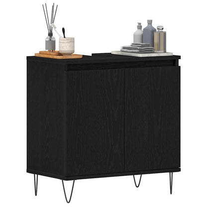 vidaXL Bathroom Sink Cabinet Black Oak 58 x 33 x 60 cm Engineered Wood