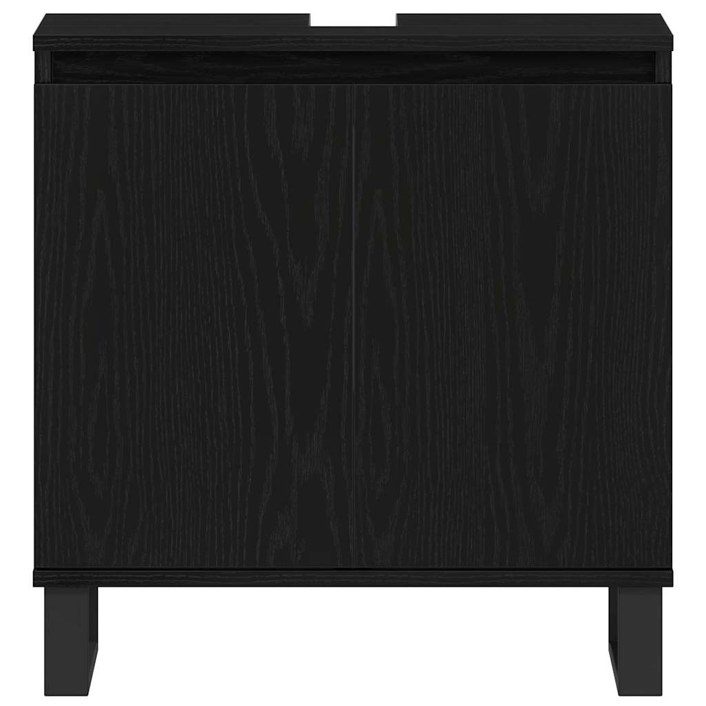 vidaXL Bathroom Sink Cabinet Black Oak 58 x 33 x 60 cm Engineered Wood