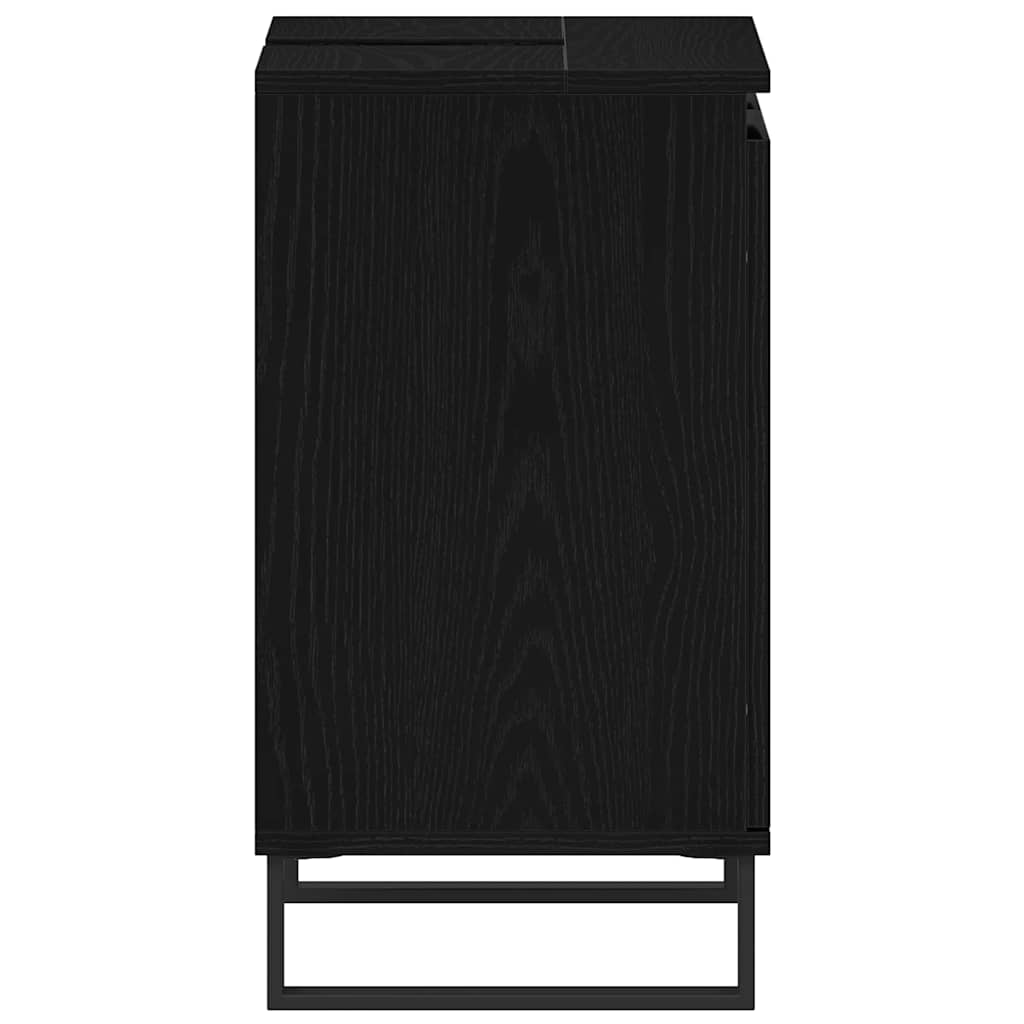 vidaXL Bathroom Sink Cabinet Black Oak 58 x 33 x 60 cm Engineered Wood
