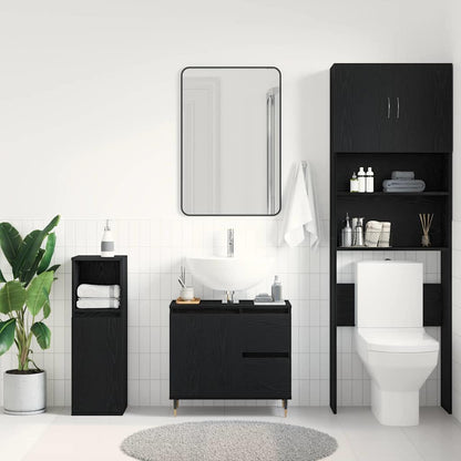 vidaXL Bathroom Cabinet Black Oak 65 x 33 x 60 cm Engineered Wood