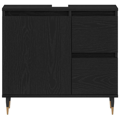 vidaXL Bathroom Cabinet Black Oak 65 x 33 x 60 cm Engineered Wood