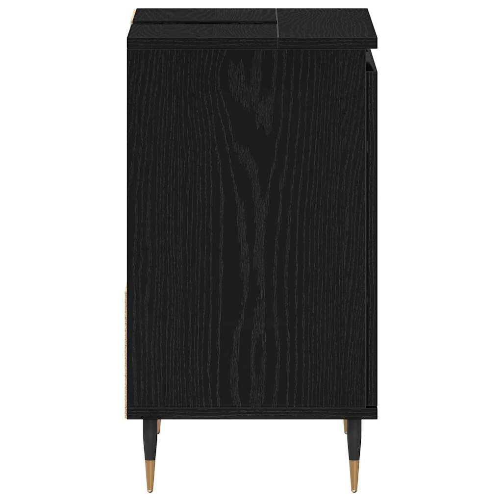 vidaXL Bathroom Cabinet Black Oak 65 x 33 x 60 cm Engineered Wood