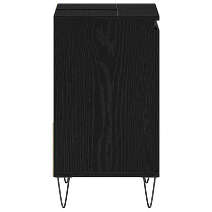 vidaXL Bathroom Sink Cabinet Black Oak 65 x 33 x 60 cm Engineered Wood