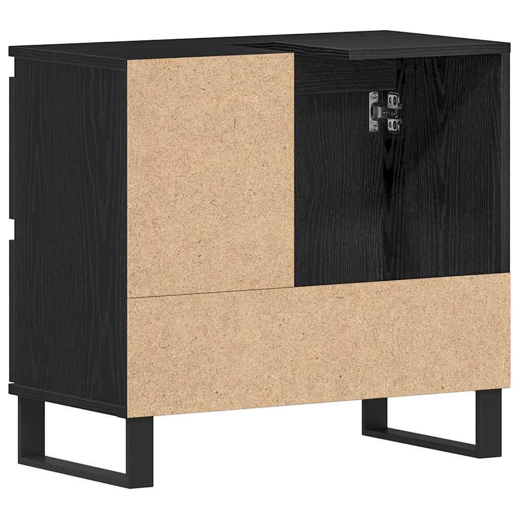 vidaXL Bathroom Sink Cabinet Black Oak 65 x 33 x 60 cm Engineered Wood