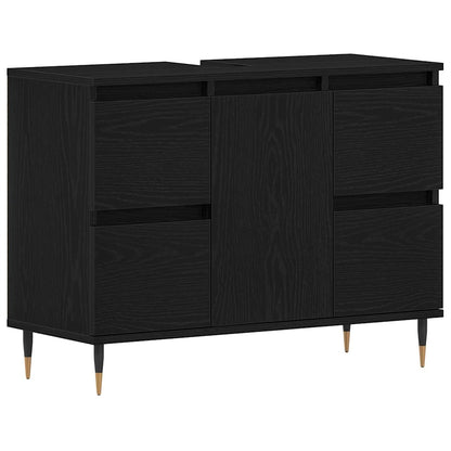 vidaXL Bathroom Sink Cabinet Black Oak 80 x 33 x 60 cm Engineered Wood
