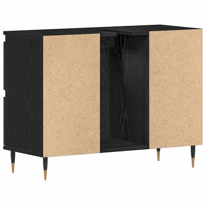 vidaXL Bathroom Sink Cabinet Black Oak 80 x 33 x 60 cm Engineered Wood