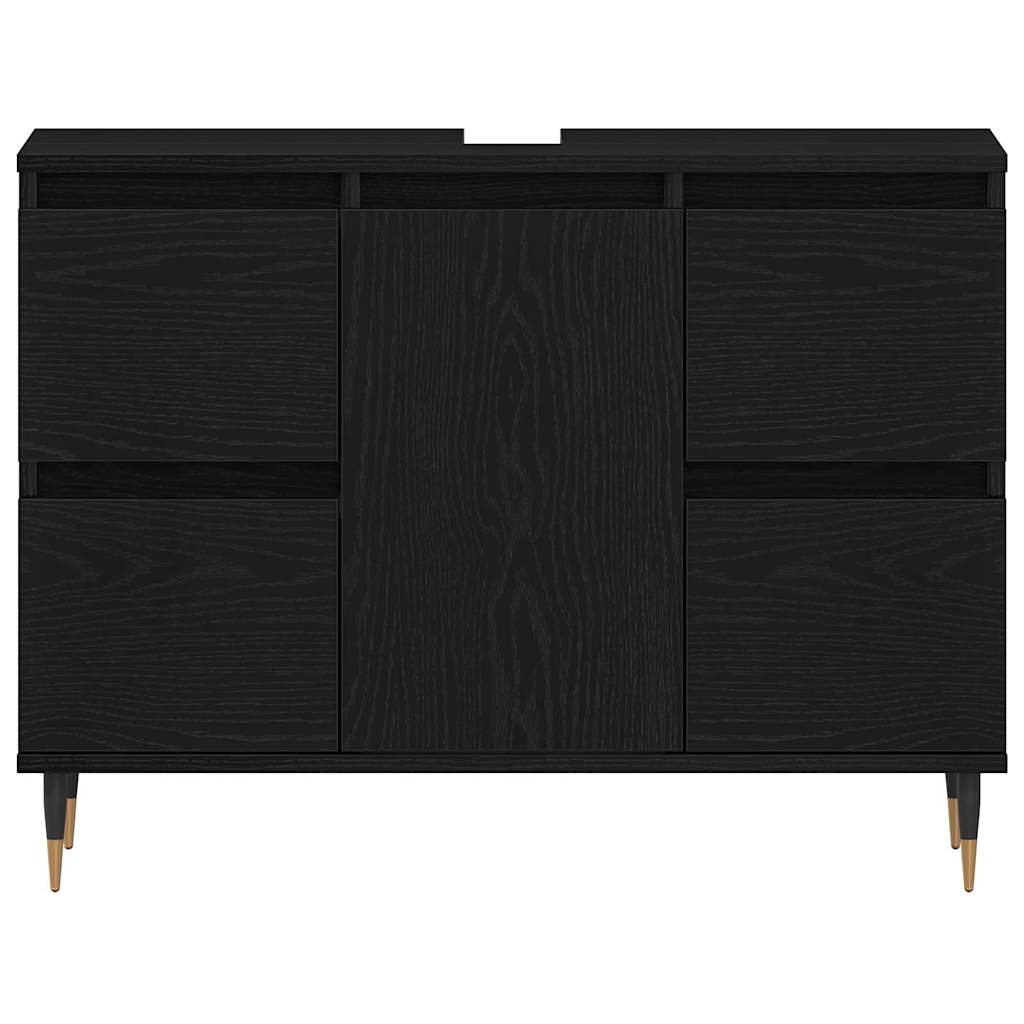 vidaXL Bathroom Sink Cabinet Black Oak 80 x 33 x 60 cm Engineered Wood