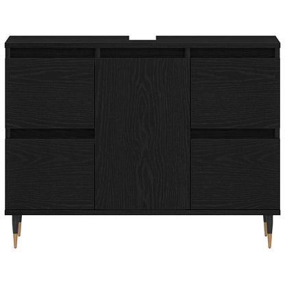 vidaXL Bathroom Sink Cabinet Black Oak 80 x 33 x 60 cm Engineered Wood