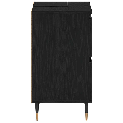 vidaXL Bathroom Sink Cabinet Black Oak 80 x 33 x 60 cm Engineered Wood